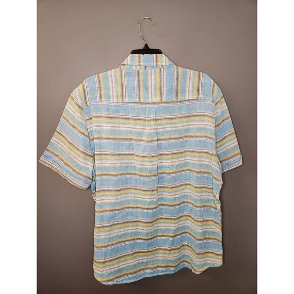 Carbon 2 Cobalt Shirt‎ Men's L Multicolor Short Sleeve Striped Button Up - Picture 3 of 4